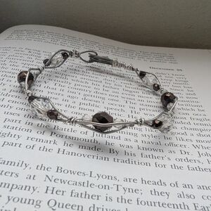 Elegant Silver and Black Beaded Bracelet